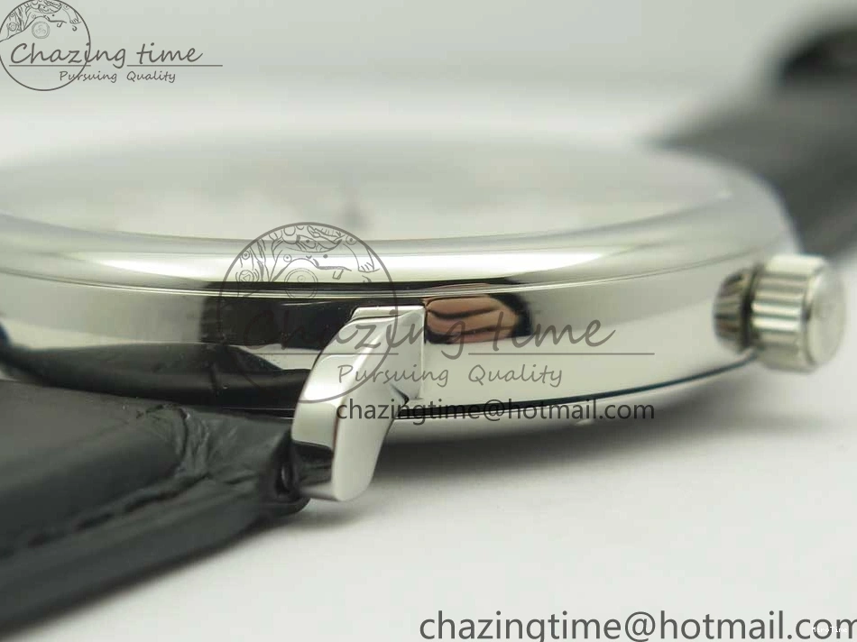 MIROTIME 0306 Supportive Portofino Automatic SS AF 1:1 Best Edition White Dial on Black Croco Leather Strap A 7184